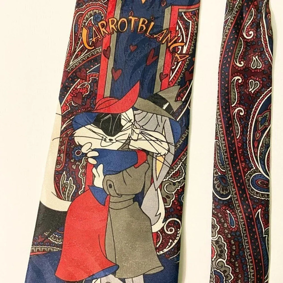 Vintage Looney Tunes Carrotblanca Tie Bugs  Bunny Cartoon Print - Picture 2 of 12